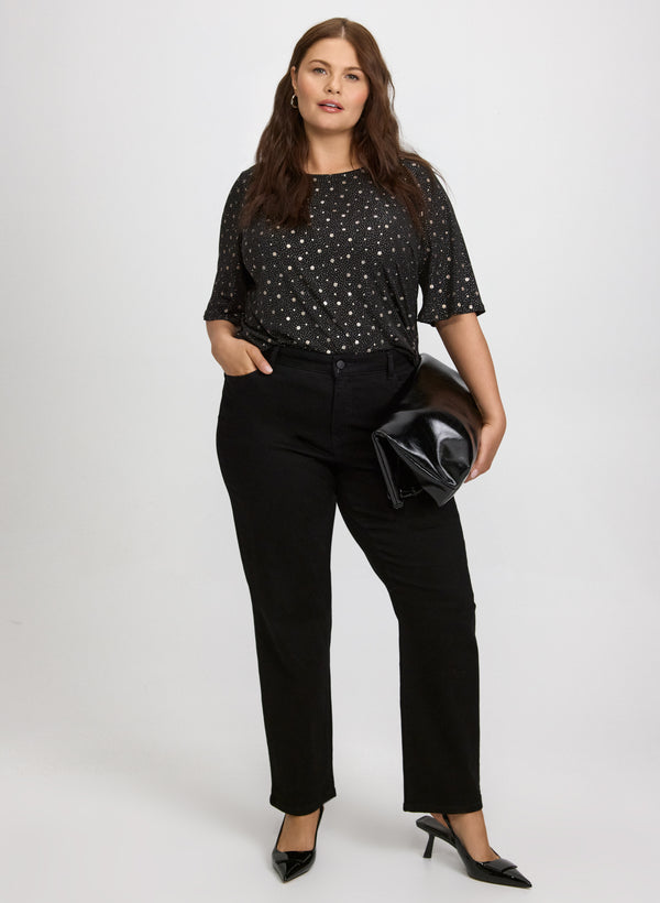Laura Metallic Dot Print Top