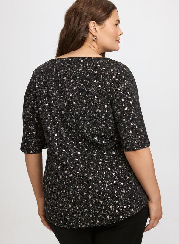 Laura Metallic Dot Print Top