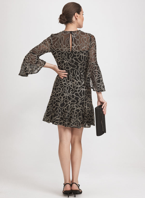 Laura Metallic Embroidered Dress