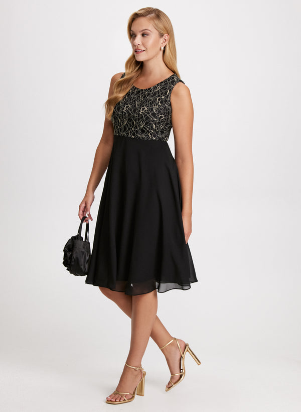 Laura Metallic Embroidered Dress & Jacket Set