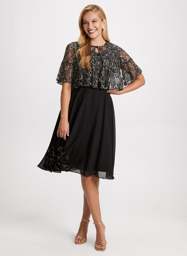 laura Metallic Embroidered Dress & Jacket Set