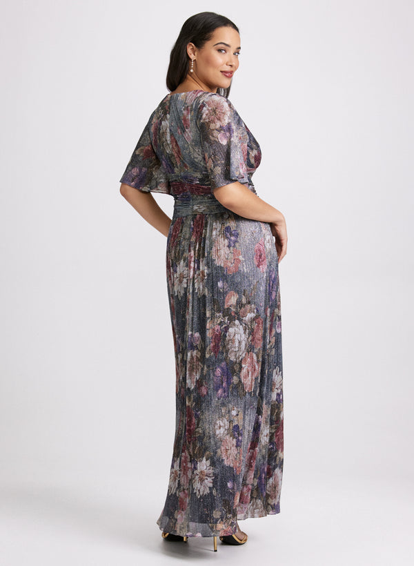 Laura Metallic Floral Dress