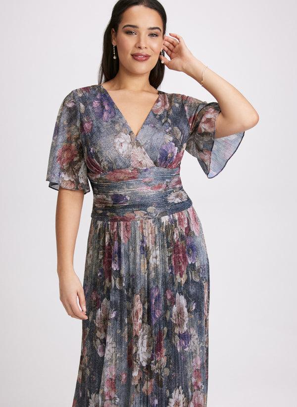 Laura Metallic Floral Dress