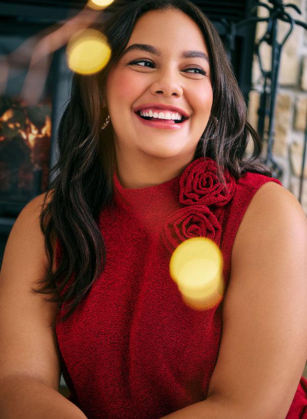 Laura Metallic Flower Top