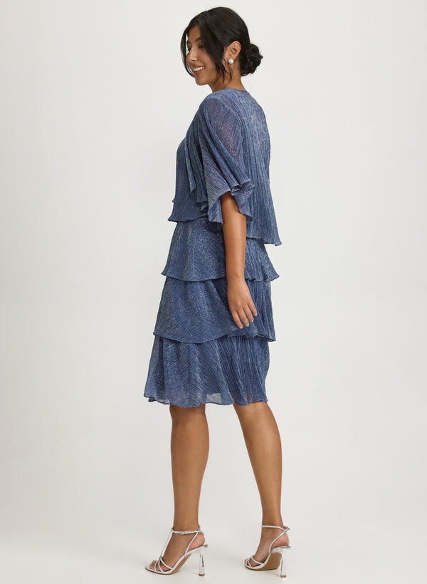 Laura Metallic Jacket & Tiered Dress Set