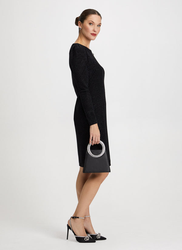 Laura Metallic Jacquard Motif Knit Dress