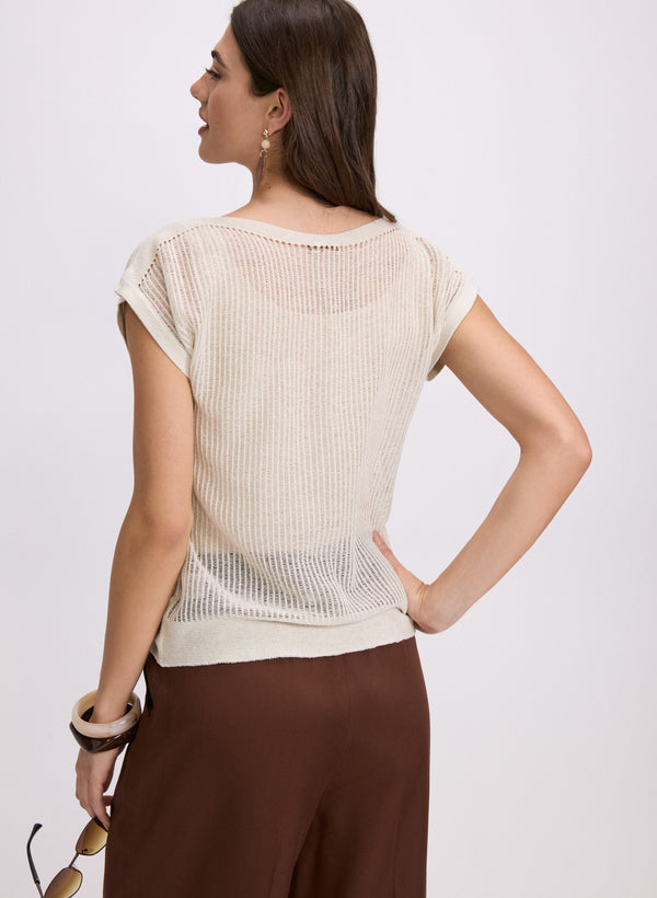 Laura Metallic Knit Pullover