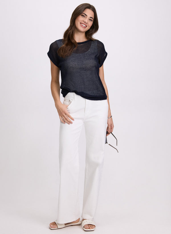 Laura Metallic Knit Pullover