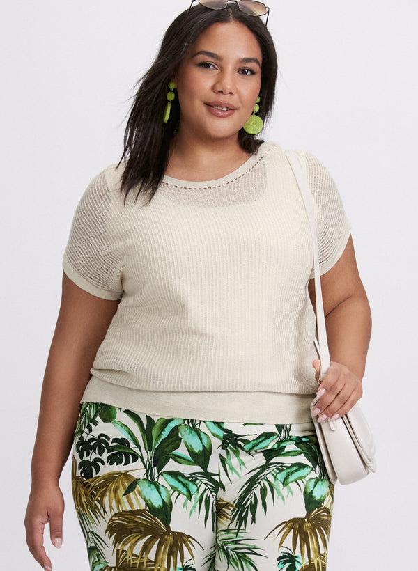 laura Metallic Knit Pullover