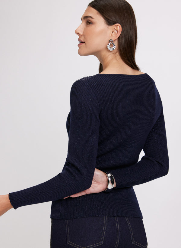 Laura Metallic Knit Sweater