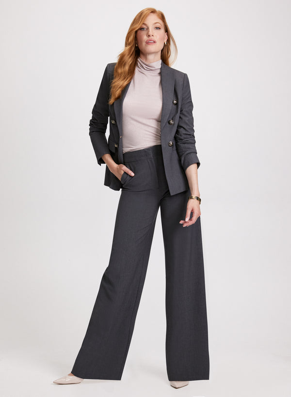 Laura Metallic Knit Turtleneck Top