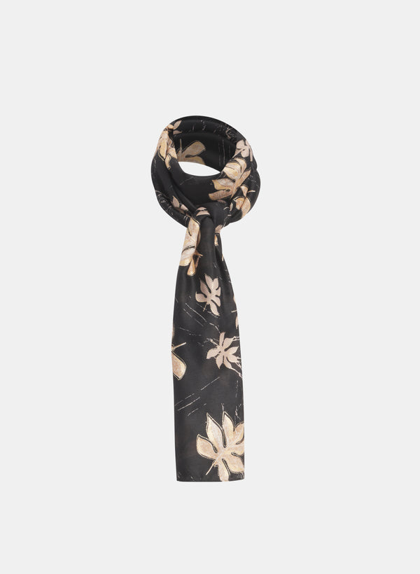 laura Metallic Leaf Print Scarf