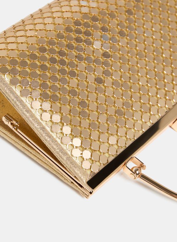 Laura Metallic Mesh Clutch