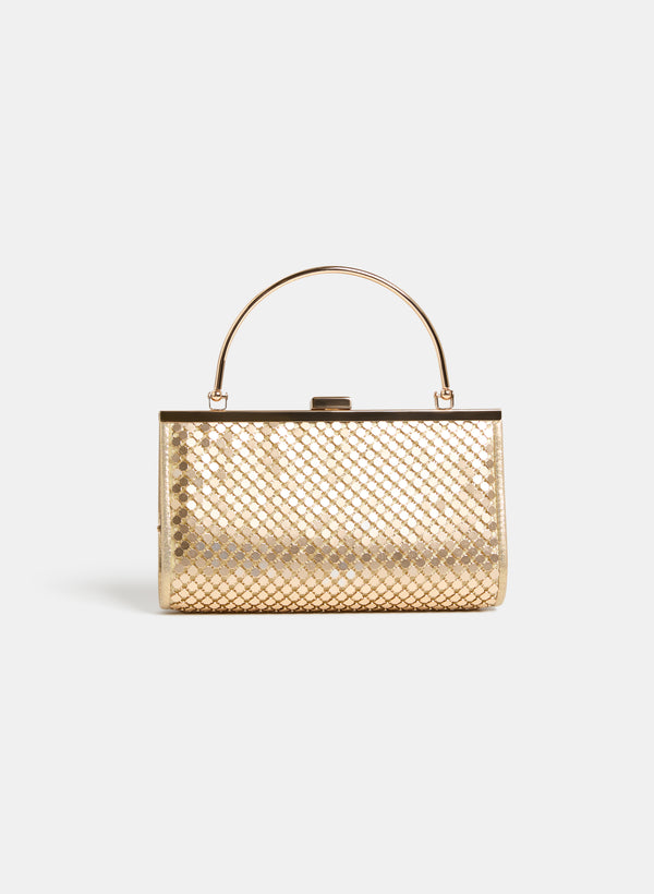 laura Metallic Mesh Clutch