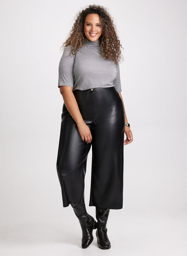 Laura Metallic Mock Neck Top