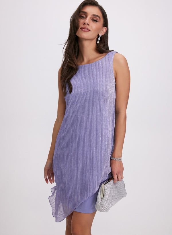 Laura Metallic Pleated Dress