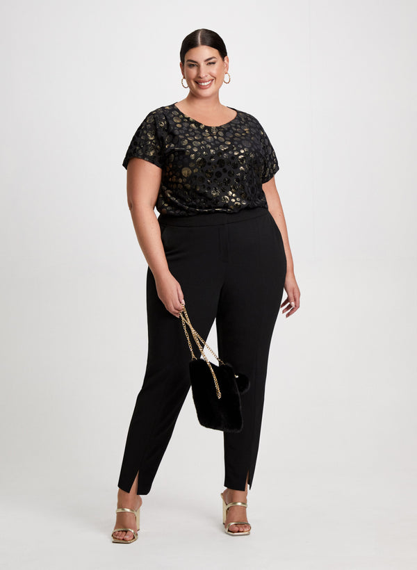 laura Metallic Print Top & City Fit Pants
