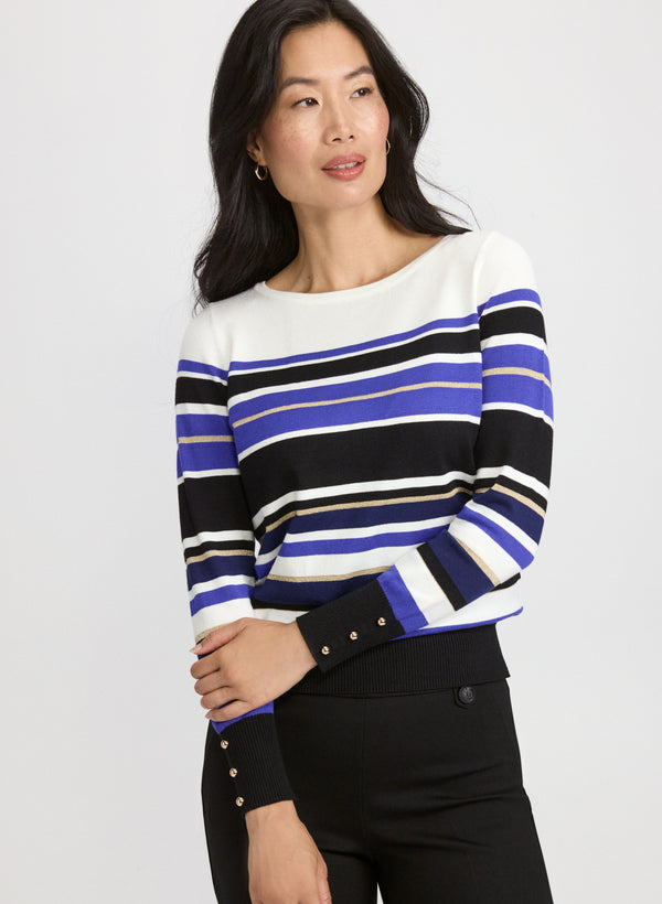 laura Metallic Striped Sweater