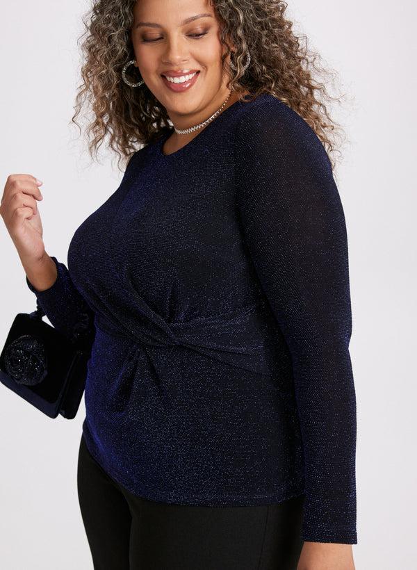 Laura Metallic Twist Detail Top