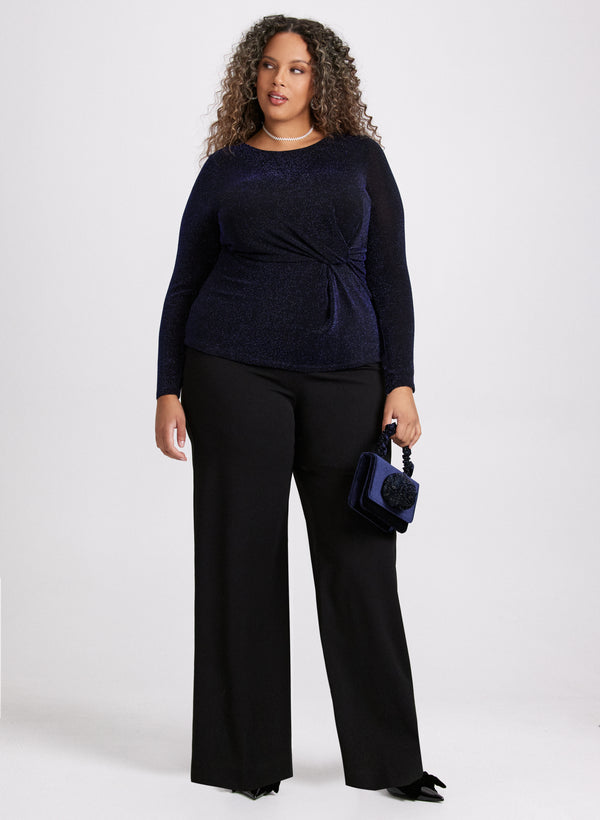 Laura Metallic Twist Detail Top