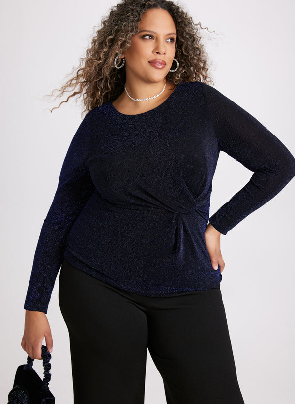 laura Metallic Twist Detail Top