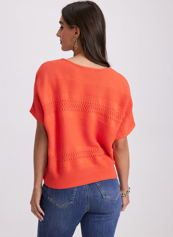 Laura Mixed Knit Dolman Sweater
