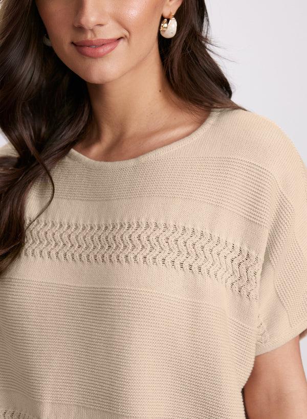 Laura Mixed Knit Dolman Sweater