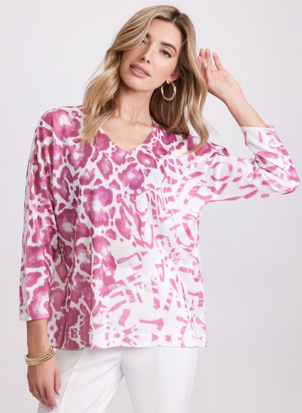 laura Mixed Leopard Print Sweater