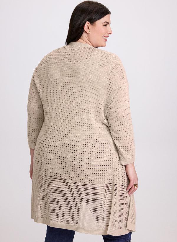 Laura Mixed Open-Knit Cardigan