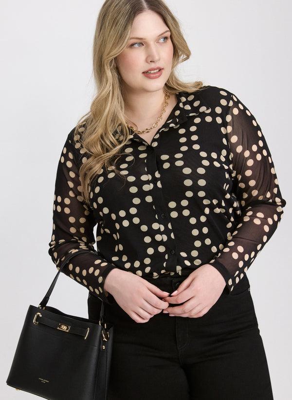 laura Mixed Polka Dot Top