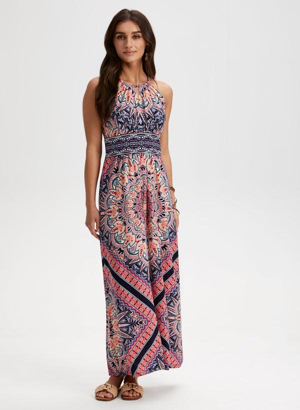 laura Mixed Print Maxi Dress