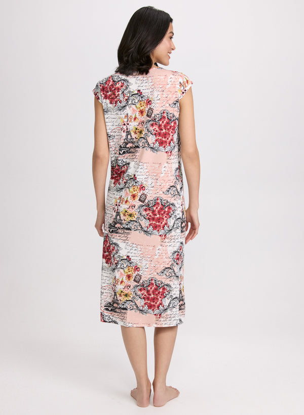 Laura Mixed Print Nightgown
