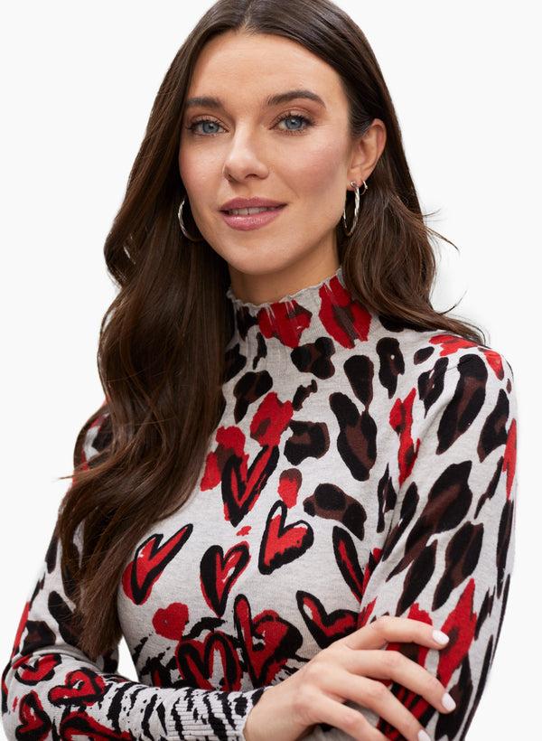 Laura Mixed Print Sweater