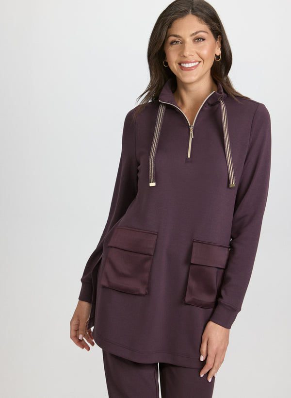 laura Mock Neck Scuba Tunic