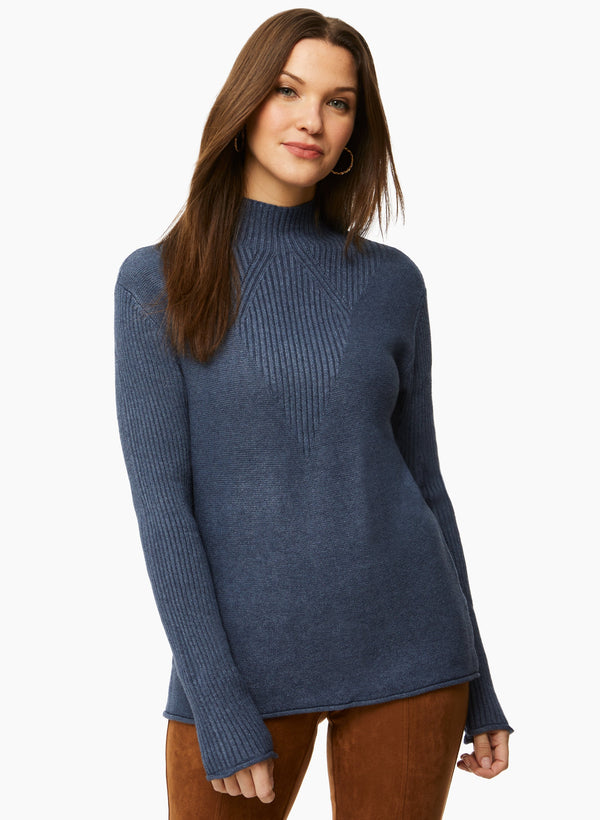 laura Mock Neck Sweater