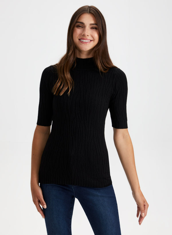 laura Mock Neck Sweater