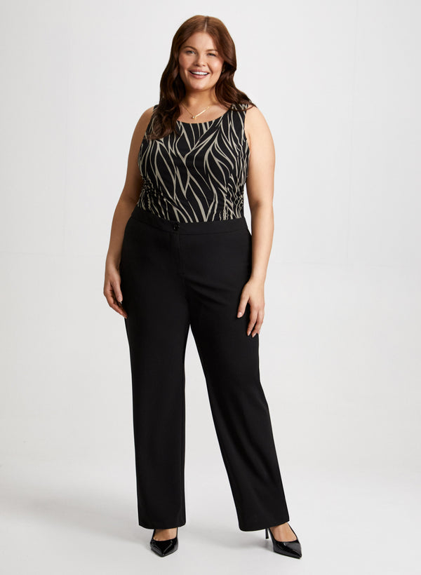 laura Modern Fit Pants & Zebra Print Top