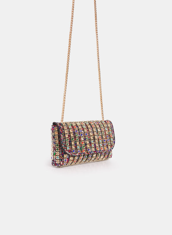 Laura Multi-Colour Stone Embellished Clutch