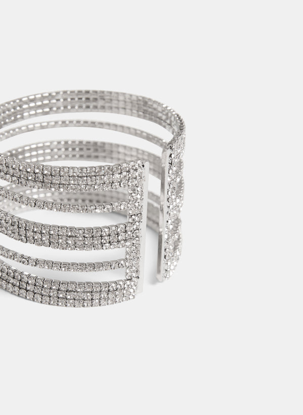 Laura Multi-Row Crystal Cuff Bracelet