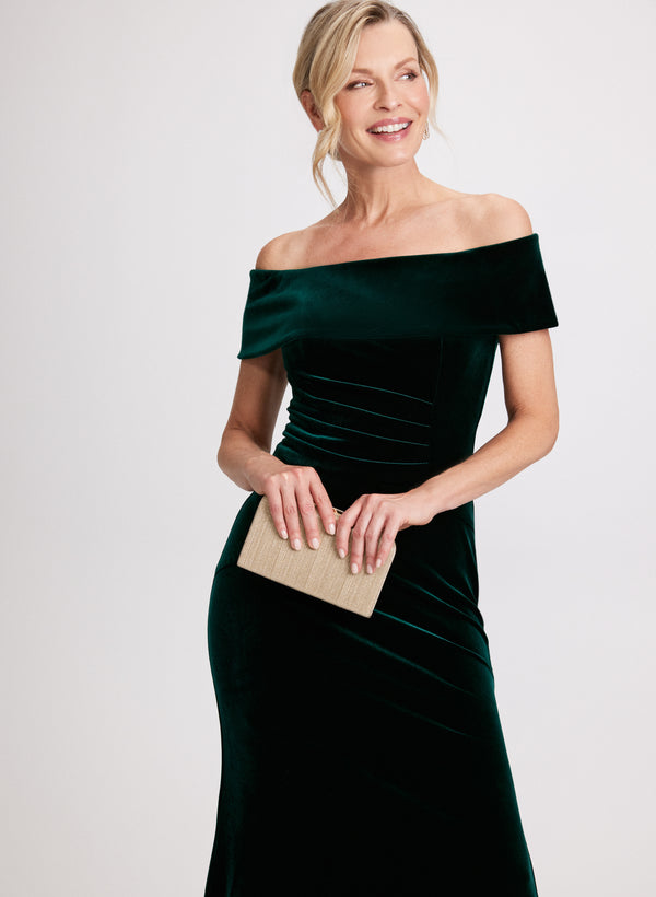 Laura Off-The-Shoulder Velvet Dress
