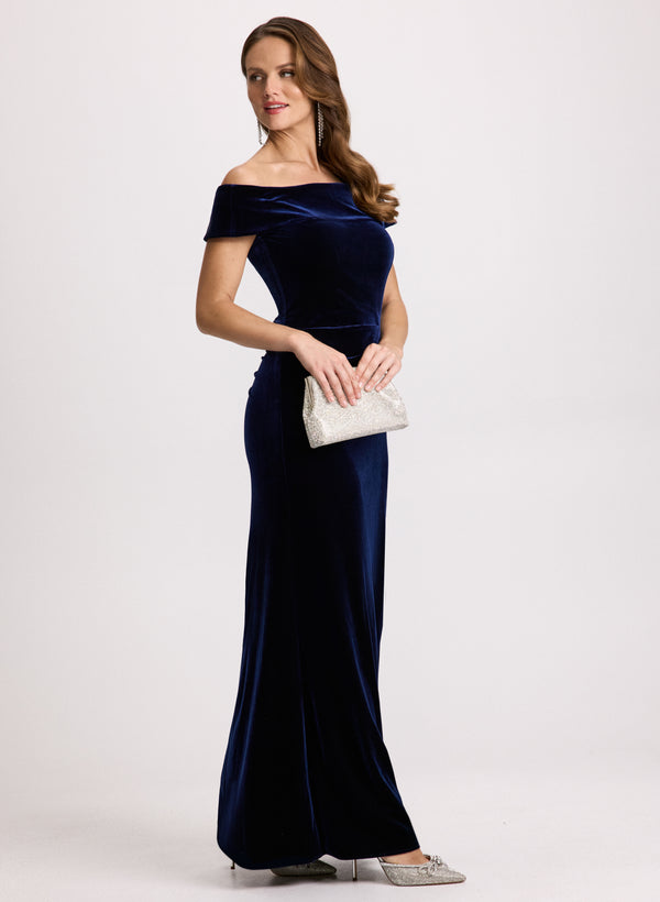 Laura Off-The-Shoulder Velvet Dress