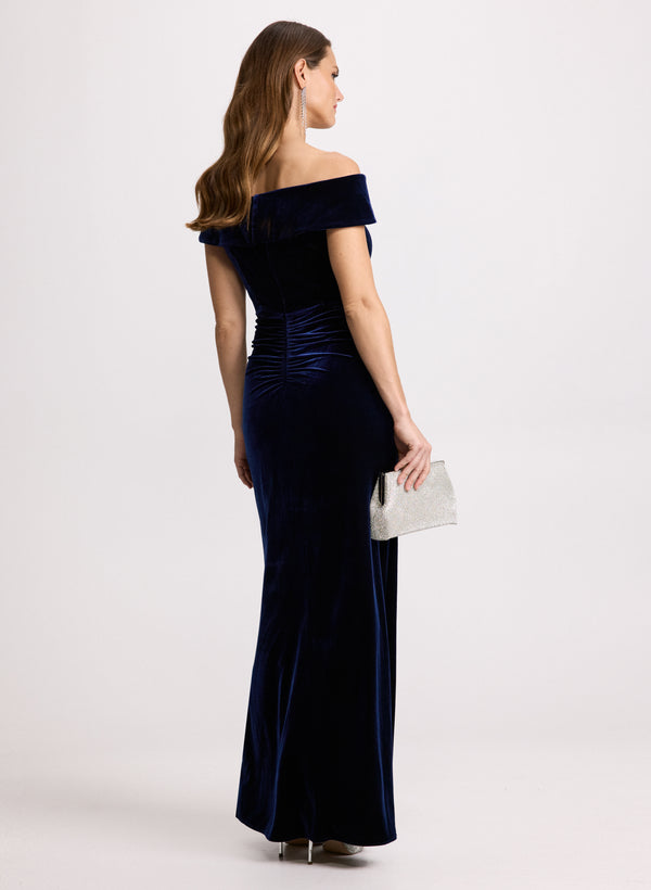 Laura Off-The-Shoulder Velvet Dress
