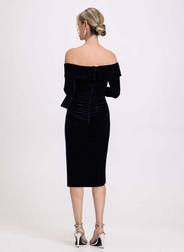 Laura Off-The-Shoulder Velvet Dress