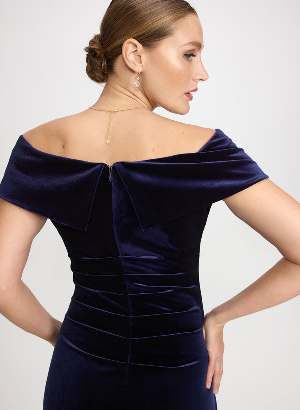 Laura Off-The-Shoulder Velvet Dress