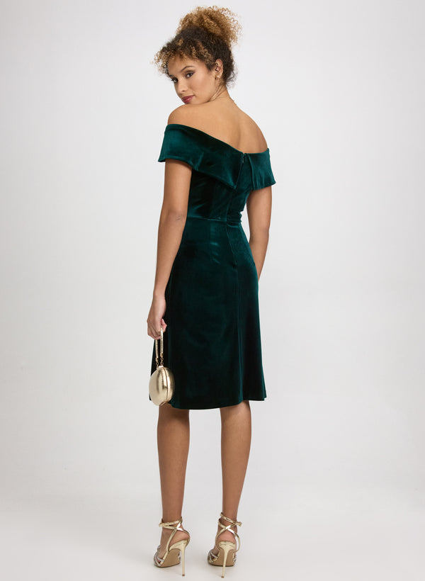 Laura Off-The-Shoulder Velvet Dress