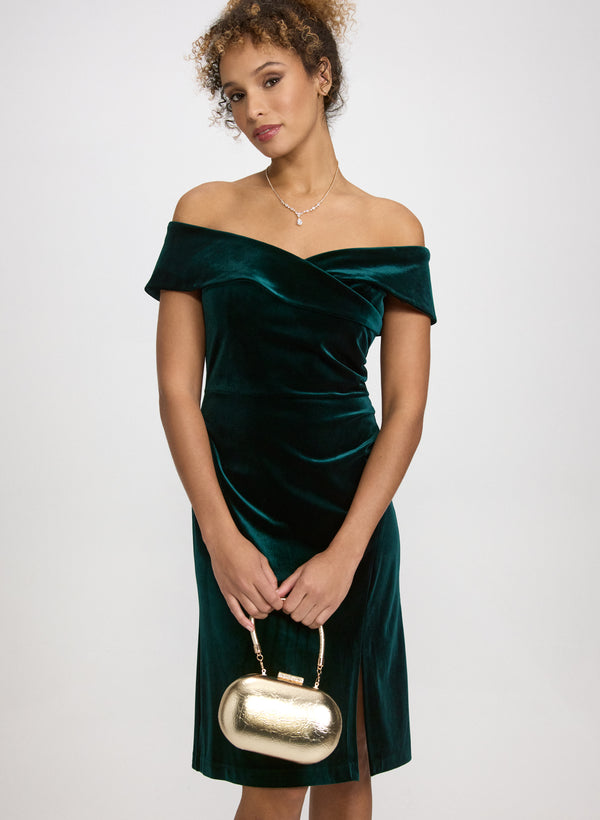 Laura Off-The-Shoulder Velvet Dress