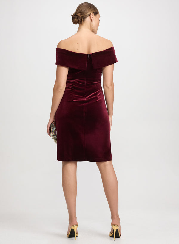 Laura Off-The-Shoulder Velvet Dress
