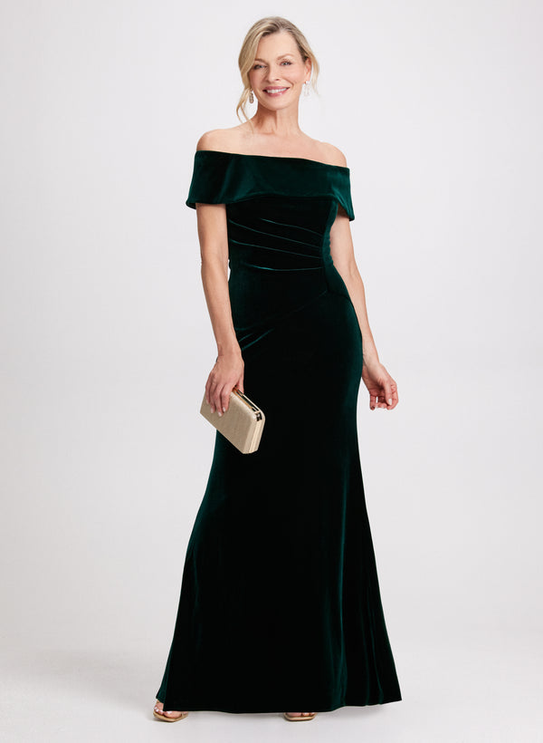 laura Off-The-Shoulder Velvet Dress