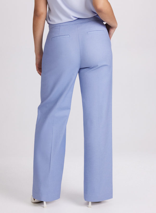 Laura Olivia Chambray Wide-Leg Pants