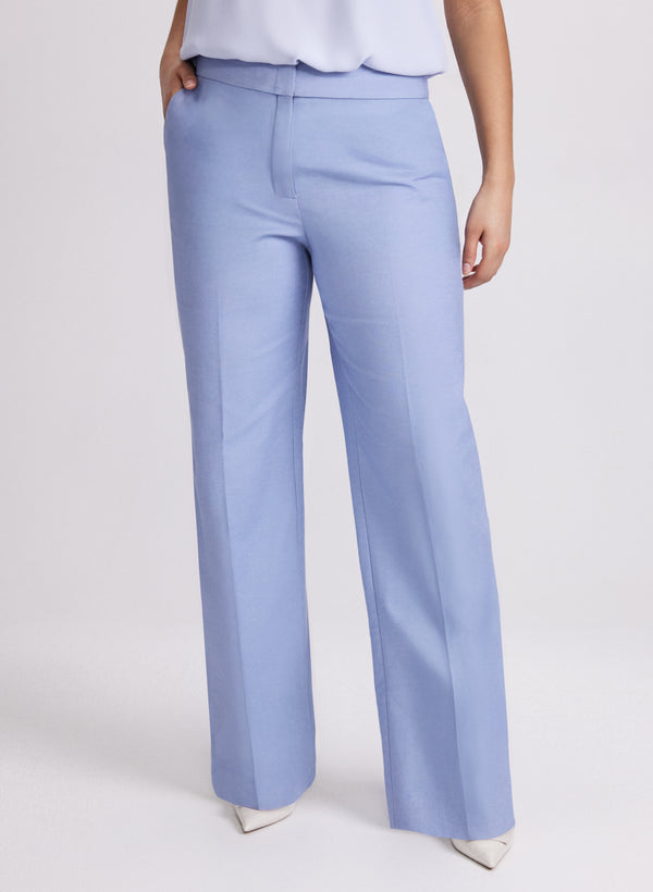 laura Olivia Chambray Wide-Leg Pants